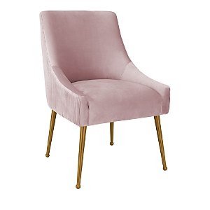 Tov Furniture Beatrix Pleated Mauve Velvet Side Chair In Mauve