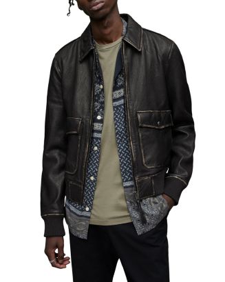 ALLSAINTS Leroy Leather Zip Jacket | Bloomingdale's