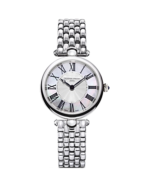 Shop Frederique Constant Art Deco Watch, 30mm In White/silver