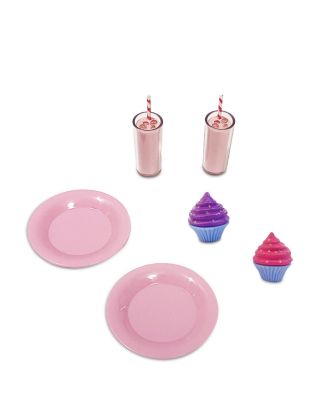 Kids Aurora Princess 18" Doll Pink Plaid Table & Chair with Accessories, Delight Pink - Ages 3-7