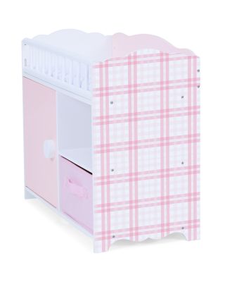 Kids Aurora Princess Pink Plaid Baby Doll Bed with Accessories Pink - Ages 3-7