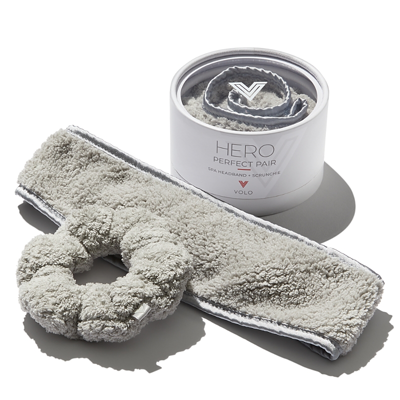Volo Beauty Hero Perfect Pair Spa Headband And Scrunchie In Luna Gray