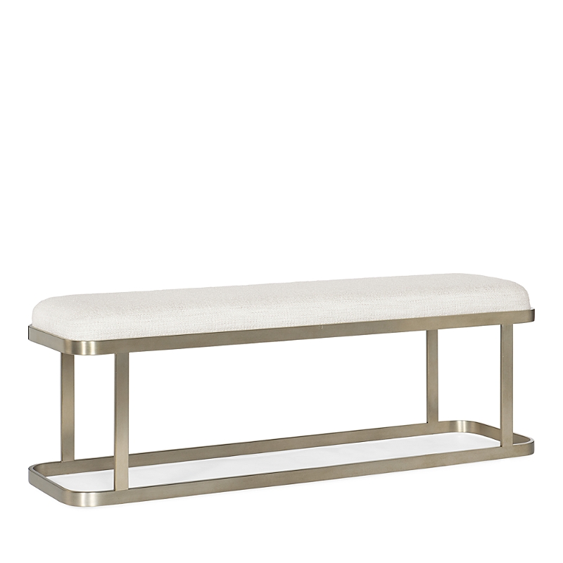 Hooker Furniture River Branch Upholstered Bench In Silver