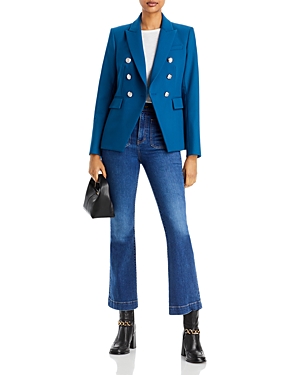 Shop Veronica Beard Miller Dickey Double Breasted Blazer - 150th Anniversary Exclusive In Blue