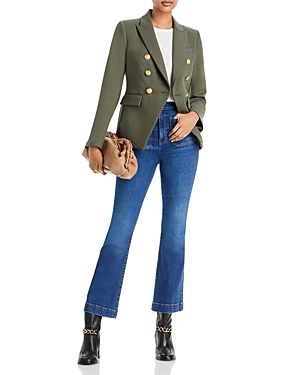 Veronica Beard Miller Dickey Double Breasted Blazer In Olive