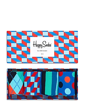 Happy Socks Big Dot Cotton Blend Crew Socks Gift Box, Pack of 4