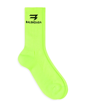 Balenciaga Men's Sporty Green Tennis Socks