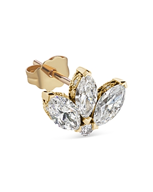 Shop Maria Tash 18k Yellow Gold Diamond Lotus Stud Earring