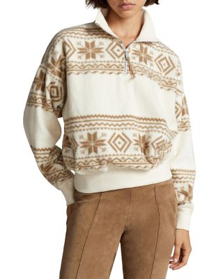 Ralph Lauren Fair Isle Quarter Zip Fleece Sweatshirt Bloomingdale's