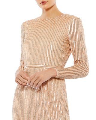 Long Sleeve Embellished Bodycon Dress