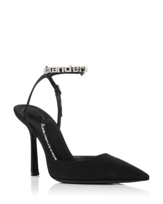 Alexander Wang Women s Delphine Crystal Logo Strap Pumps Bloomingdale s