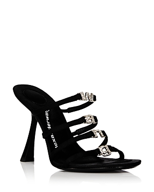 Alexander Wang Women's Nala Crystal Logo Strappy High Heel Sandals