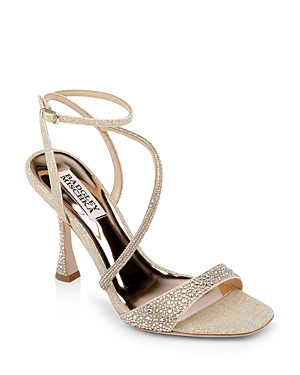 Shop Badgley Mischka Women's Sally Ankle Strap High Heel Sandals In Platino
