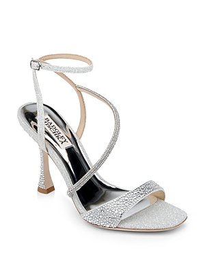 Shop Badgley Mischka Women's Sally Ankle Strap High Heel Sandals In Silver