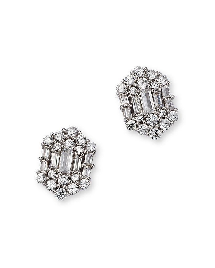 Round Cluster Diamond Earrings Studs 0.75ct 14K Yellow Gold