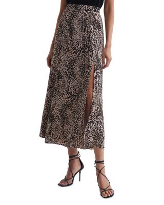 【海外限定】REISS☆スカートBlack Katia Printed Slip Midi Ski REISS Katia Printed Slip Midi Skirt | endource