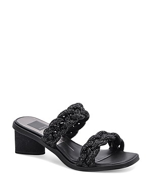 Dolce Vita Ronin Rhinestone Slide Sandal In Black Rhinestone