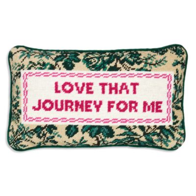 Furbish Studio Love That Journey for Me Needlepoint Pillow