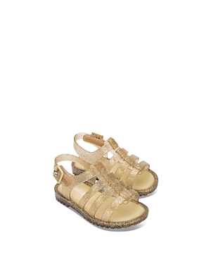 Shop Mini Melissa Girls' Flox Sandals - Walker, Toddler In Gold