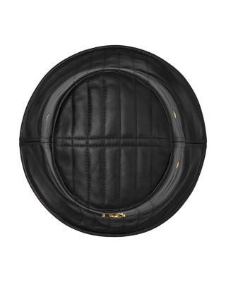 TB Monogram Quilted Leather Bucket Hat Burberry Leather Quilted Monogram Bucket Hat in Black | eBay main image 4