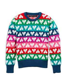 AQUA - Girls' Smile Hearts Sweater, Big Kid - 100% Exclusive