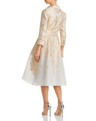 Metallic Jacquard Shirt Dress
