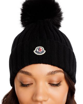 Wool Ribbed Pom-Pom Hat