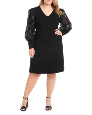 Karen Kane Plus Lace Sleeve V Neck Dress | Bloomingdale's