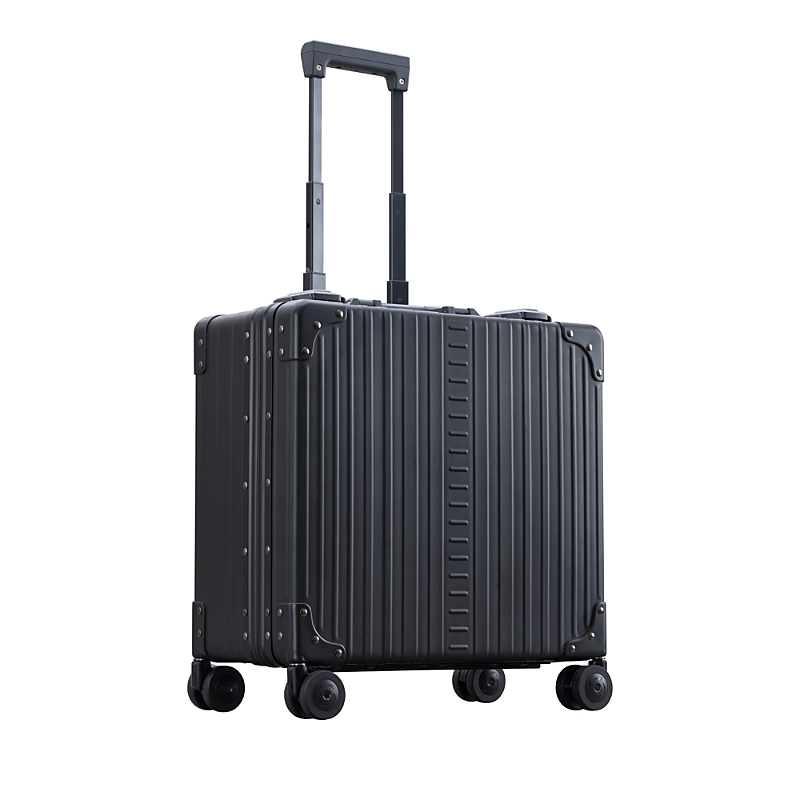 Aleon 17 Deluxe Aluminum Wheeled Briefcase In Black