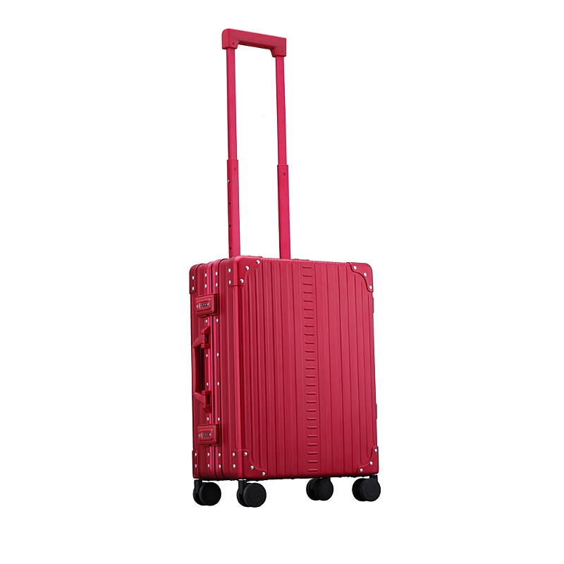 Aleon Aluminum International Carry On Spinner Suitcase In Red