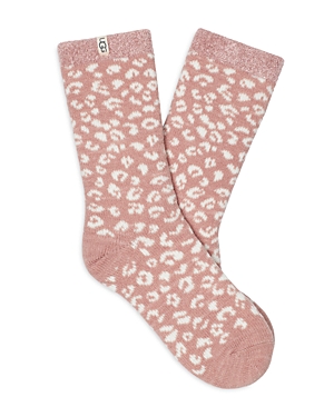 Ugg Josephine Fleece Lined Socks In Cliff Leopard