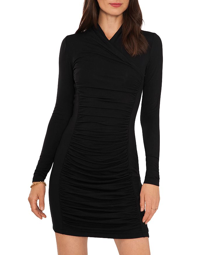VINCE CAMUTO Long Sleeve Ruched Mini Dress Bloomingdale s