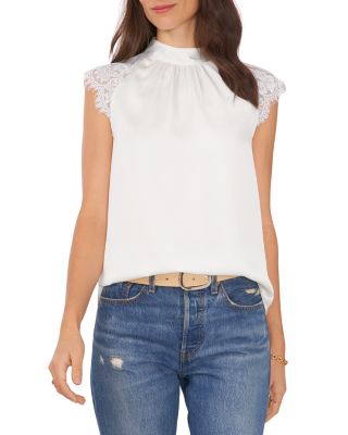 VINCE CAMUTO - Lace Cap Sleeve Blouse