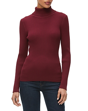 Michael Stars Nora Rib Turtleneck Top In Auburn