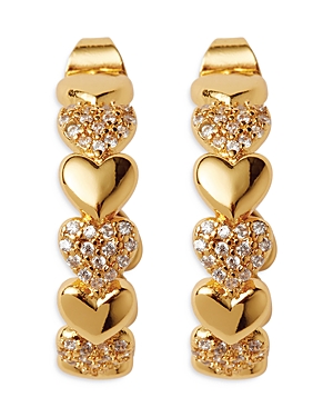 Crystal Haze Jewelry Habibi Heart Chain Hoop Earrings