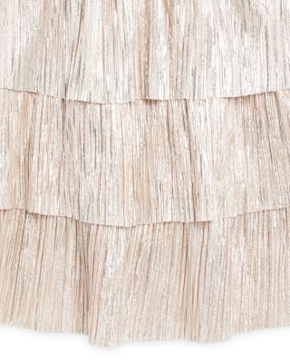 Girls' Metallic Plisse Long Sleeved Dress - Big Kid - Exclusive
