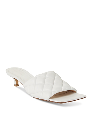 Shop Bottega Veneta Women's Padded Quilted Slip On Sandals In Ivory