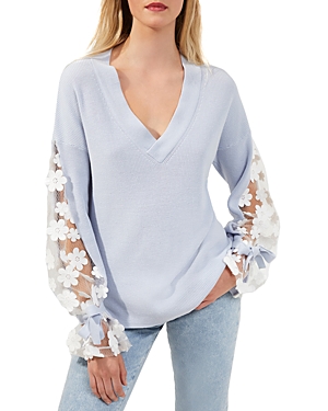Caballo Floral-Lace Sleeve Sweater