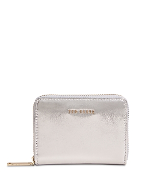 TED BAKER LILLEEE SMALL METALLIC LEATHER ZIP AROUND PURSE