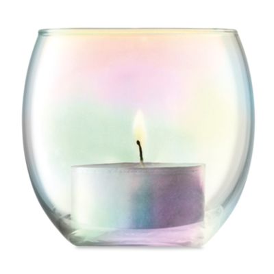 Mother of Pearl Look Votive Holders, Set of 4