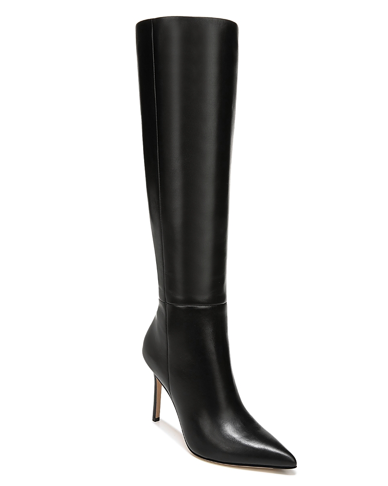 Veronica Beard Lisa Leather Tall Boot In Black Leather