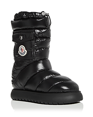 Shop Moncler Women's Gaia Logo Pocket Down Snow Boots In Black