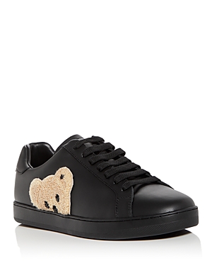 Shop Palm Angels Men's New Teddy Bear Lace Up Tennis Sneakers In Black