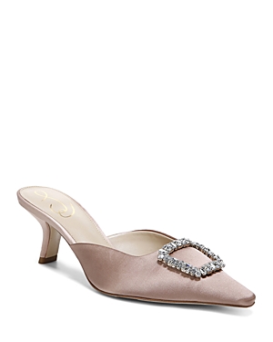 Shop Sam Edelman Women's Brit Jewel Buckle Pointed Toe Pumps In Soft Praline