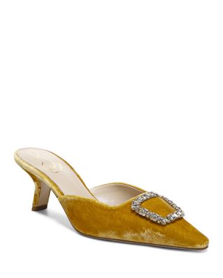 Sam Edelman Women's Brit Jewel Buckle Pointed Toe Pumps In Saffron