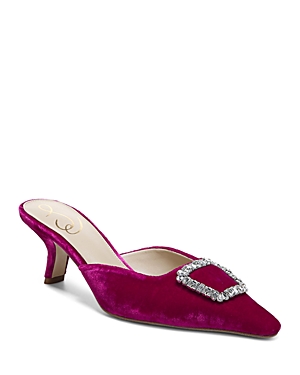 Shop Sam Edelman Women's Brit Jewel Buckle Pointed Toe Pumps In Raspberry