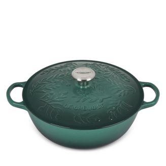 【新品】LE CREUSET マルミット オリーブブランチレリーフ 28cm ル・クルーゼ＊マルミット 28cm オリーブブランチレリーフ コットン