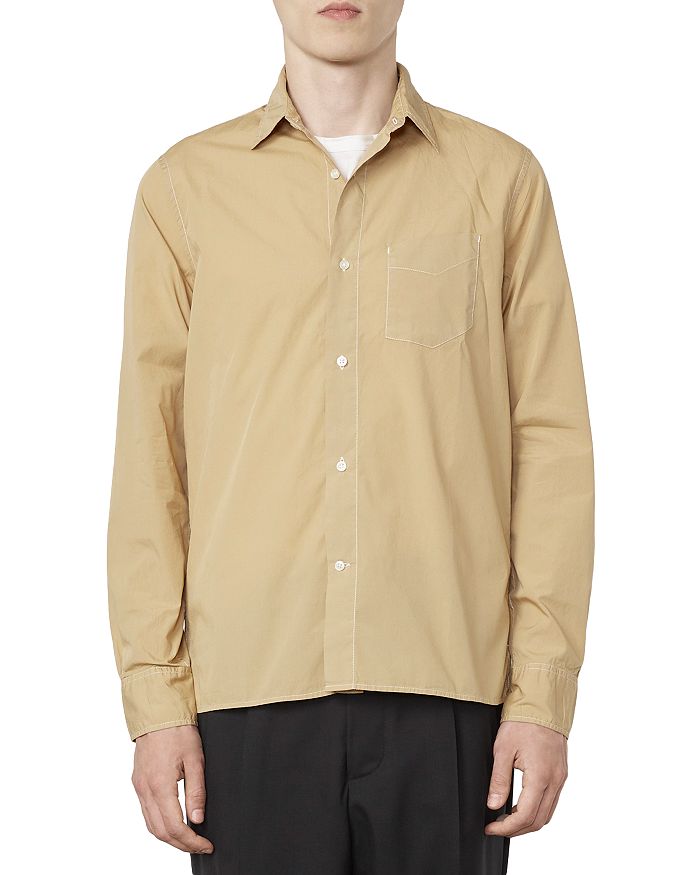 Officine Generale Lipp Garment Dyed Button Down Shirt Green Size M main image 0