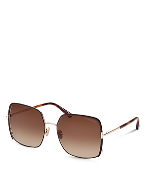 Shop Tom Ford Raphaela Butterfly Sunglasses, 60mm In Brown/brown Gradient