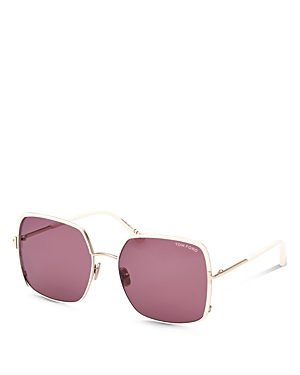 Tom Ford Raphaela Mixed-media Butterfly Sunglasses In Gold/purple Solid